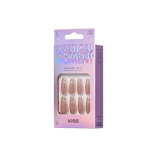 KISS NEW YORK Таинственный Genesis False Nail Trapezoidal Коричневый Градиентный Кошачий глаз