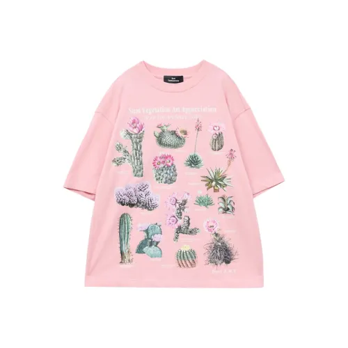 SUNTOMORROW T-рубашка 2025 Летний Розовый Зеленый Подростки