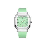 Зеленый циферблат, белый корпус, зеленый ремешок