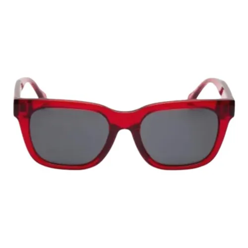 VERSACE Ацетат Квадратные Солнцезащитные Очки Женские Красные