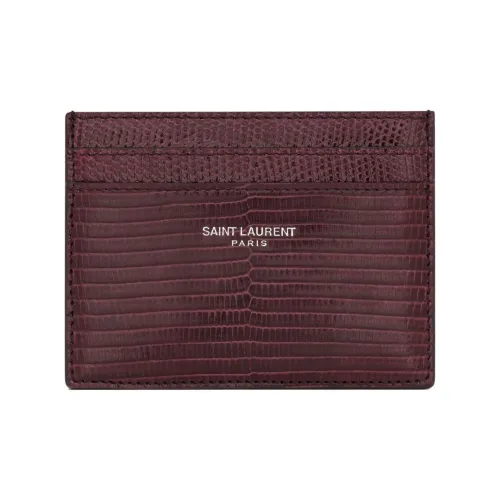 SAINT LAURENT Кожа Картхолдер Стандартный Унисекс Бордовый