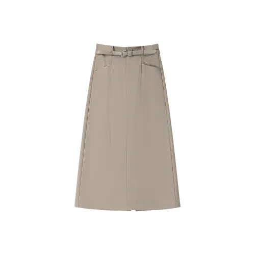 Bethine Khaki Женские Повседневные Длинные Юбки