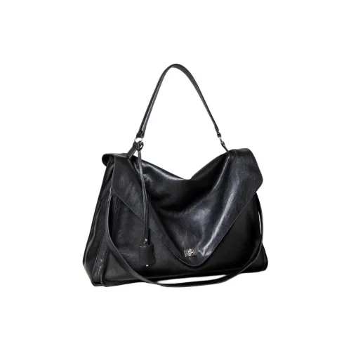 SHIZIYOUA Сумка через плечо из коровьей кожи унисекс черного цвета