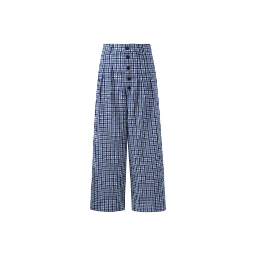 MAR DES MORRIS Blue Plaid Unisex Casual Pants MAR DES MORRIS Синий Клетка Унисекс Повседневные Штаны