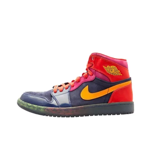 Jordan Air Jordan 1 High Топ Винтажные Баскетбольные Кроссовки Мужские Темно-Фуксия