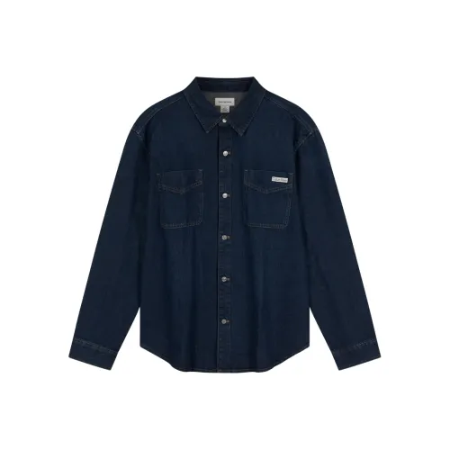 Calvin Klein ZYC Темно-синий деним Мужские рубашки