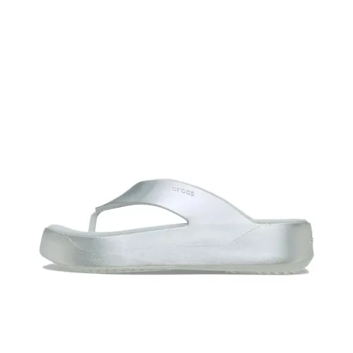 Crocs Getaway Flip Устойчивые к истиранию Шлепанцы Женские Серебряные