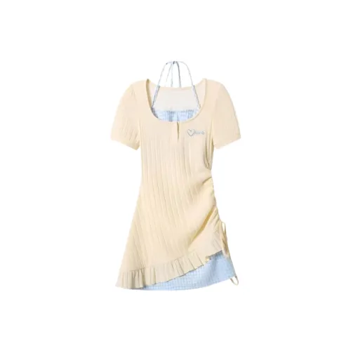 Wang Leshi Короткий рукав Платье Женское