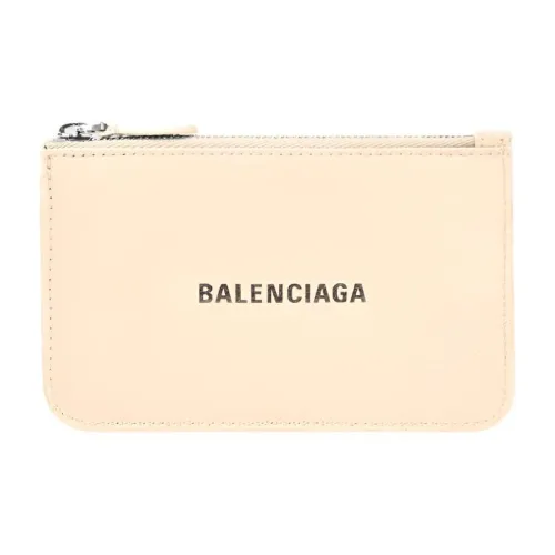 Balenciaga Cash Grained Телячья кожа Держатель для карт кошелек Большой Женский Бежевый