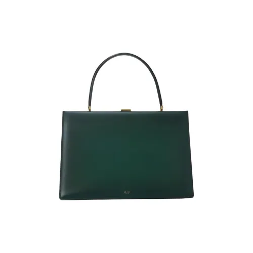 CELINE Застежка Телячья кожа Сумка Сумка через плечо Средняя Женская Темно-зеленая