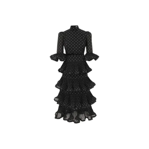 Zimmermann FW25 Длинное платье с длинными рукавами женское