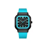 Синий циферблат, черный корпус, синий ремешок