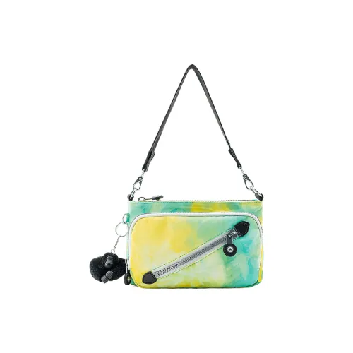 Сумка через плечо Kipling, желто-зеленая Tie Dye, унисекс