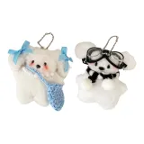 Синяя сумка через плечо с бантом, щенок + милый щенок-пилот с шарфом