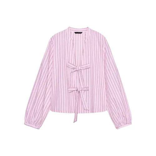 ZARA Розовые/Белые Женские Рубашки