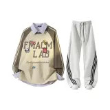 Бежевый абрикос + белый фотиния серый [брюки]