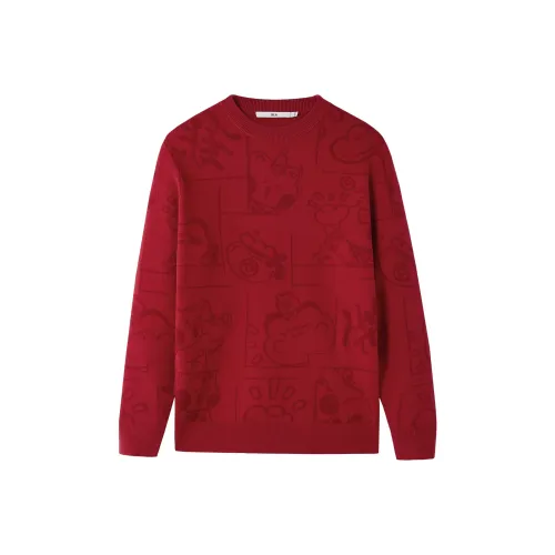 HLA Красный узор B3 Мужской Трикотаж