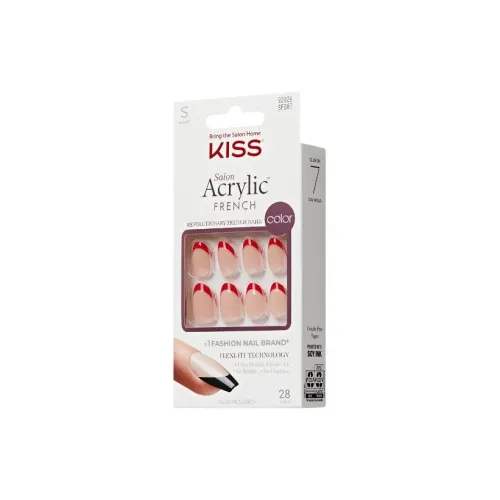 KISS NEW YORK Салон Акриловая Краска False Nail Миндаль Короткий Круглый Красный Телесный Французский