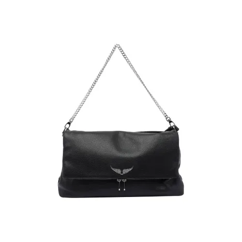 Zadig Voltaire Rocky Телячья кожа Сумка через плечо Сумка на плечо Экстра-большая Женская Черная