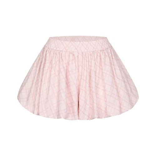 MeiHaoStore Pink Plaid Short Skirt Unisex MeiHaoStore Розовая Клетка Короткая Юбка Унисекс