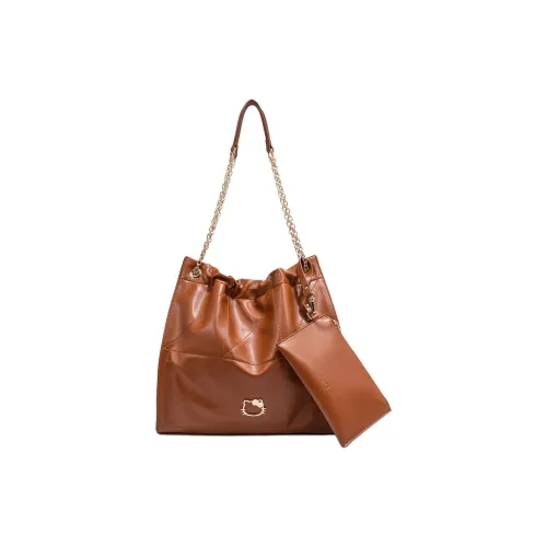 Sanrio Hello Kitty PU (полиуретан) Tote Комбо Сумка через плечо Женская Коричневая