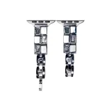 Ледяной куб, опал, цепной ремешок - серебряный