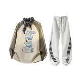 Бежевый абрикос + белый фотиния серый [брюки]