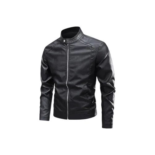 BUSINE; Черные мужские кожаные куртки