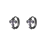 Серьги-клипсы, черные, 1 пара (медный)