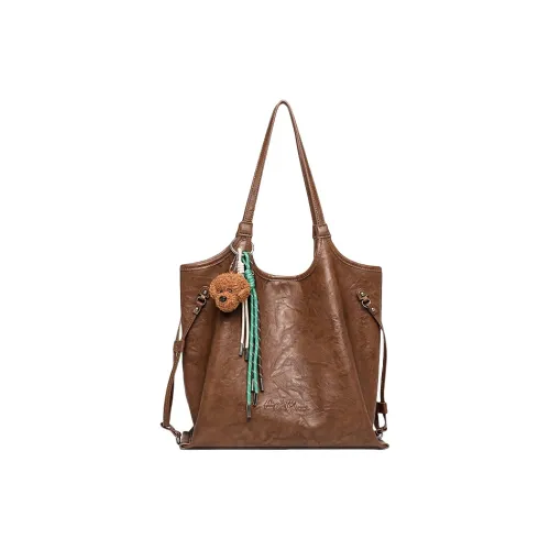 PESASRIE Сумка Tote из микрофибры сумка для покупок сумка через плечо женская кофейного цвета