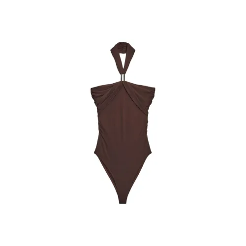 ZARA Темно-коричневый женский боди