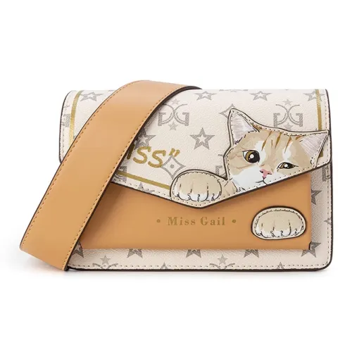 SMILE FOCUS ПУ (полиуретан) Сумка через плечо Женская Белая Абрикос Кофе