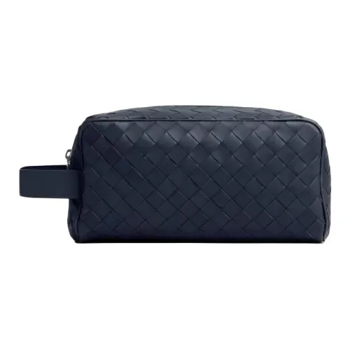 Bottega Veneta Клатч из коровьей кожи дорожная сумка мужской космический синий и золотисто-коричневый