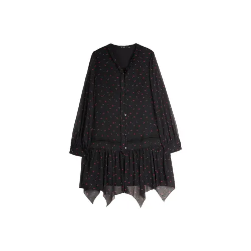 ELLE Длинное платье с длинными рукавами женское