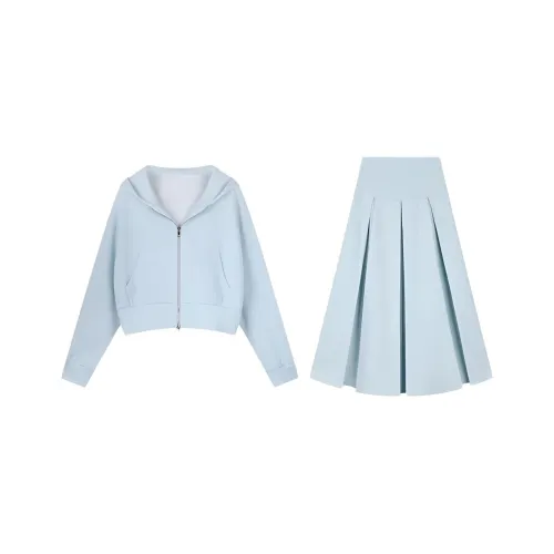 KKX Светло-синий женский комплект с юбкой