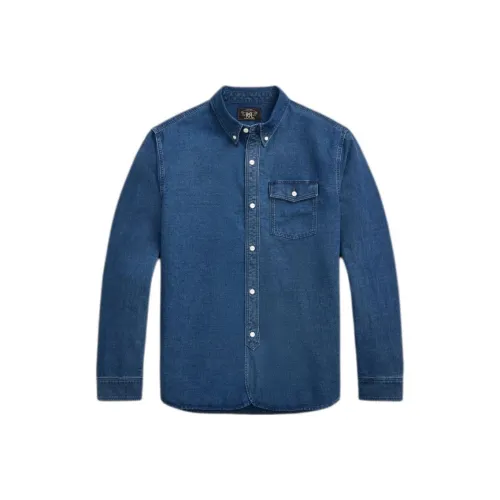 Double RL Индиго Мужские Рубашки