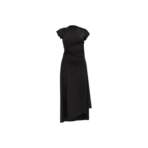 VICTORIA BECKHAM Черные Женские Короткие Платья с Короткими Рукавами