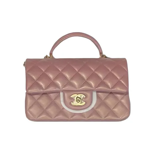 CHANEL Classic Flap CF Телячья кожа Сумка через плечо Сумка Мини Женская Розовая