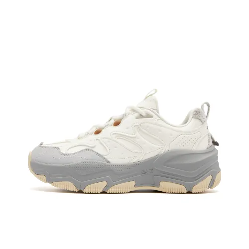 QIAODAN Donut Shoes Повседневная обувь Низкий топ Айвори белый Тихий серый Женские