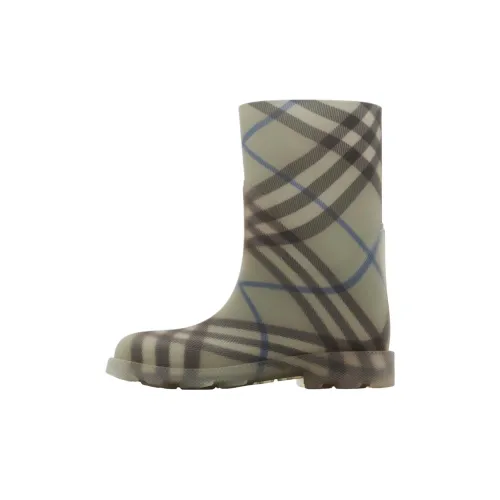 Burberry Check Высокие Детские Ботинки Зеленые Малыш