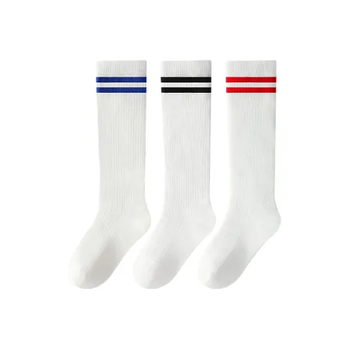 MQD Белое основание Черные полосы + Белое основание Синие полосы + Белое основание Красные полосы Kids Носки
