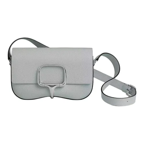 HERMES Della Cavalleria Epsom Телячья кожа Сумка через плечо Женские 8U BLEU Ледниково-голубой