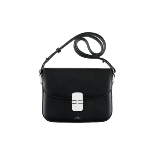 A.P.C Grace Коровья кожа Сумка на плечо Маленькая Женская Черная