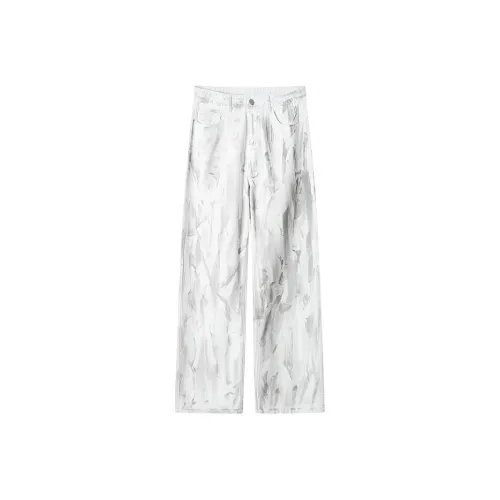 HKRXEC Белый Tie Dye Мужские Джинсы