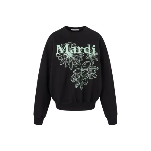 MARDI MERCREDI Three Flowers Collection Черный Мятный Женские Свитшоты