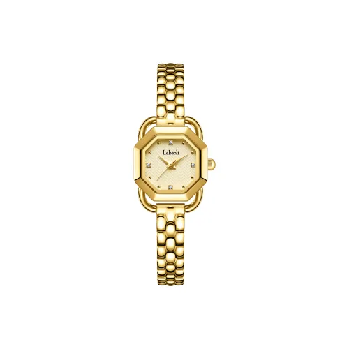 Labaoli Кварцевый механизм ремешок из нержавеющей стали женские часы золотой циферблат