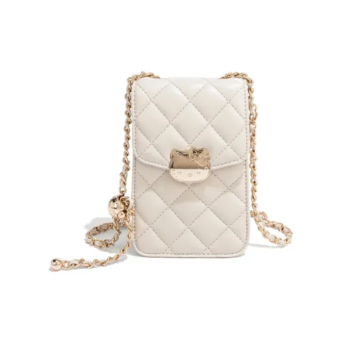 Санрио HelloKitty Хелло Китти ПУ (полиуретан) Сумка через плечо Сумка на плечо Чехол для телефона Женский Экрю