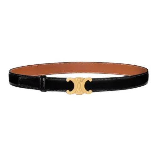 CELINE Кожаные ремни Женские Черный 2,5CM