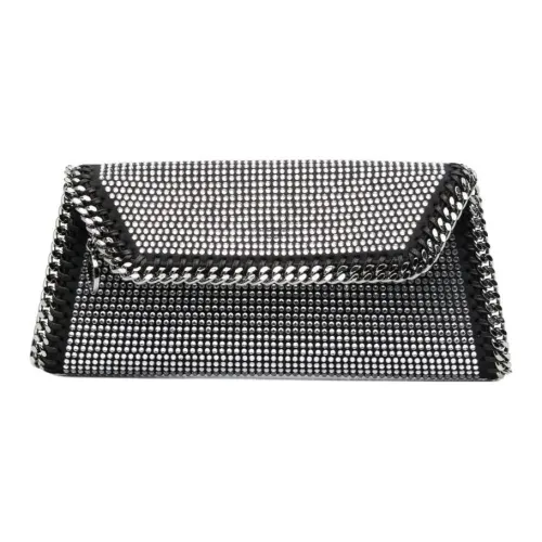 Stella McCartney Falabella Полиуретан Клатч Женский Серебряный Черный