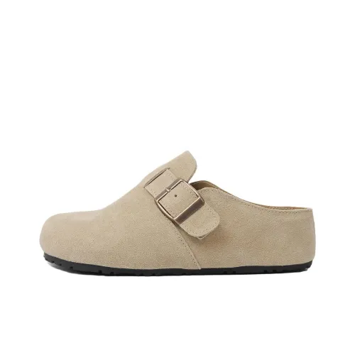 Lan Miao Шов Обувь Birkenstock Женские Светлый хаки